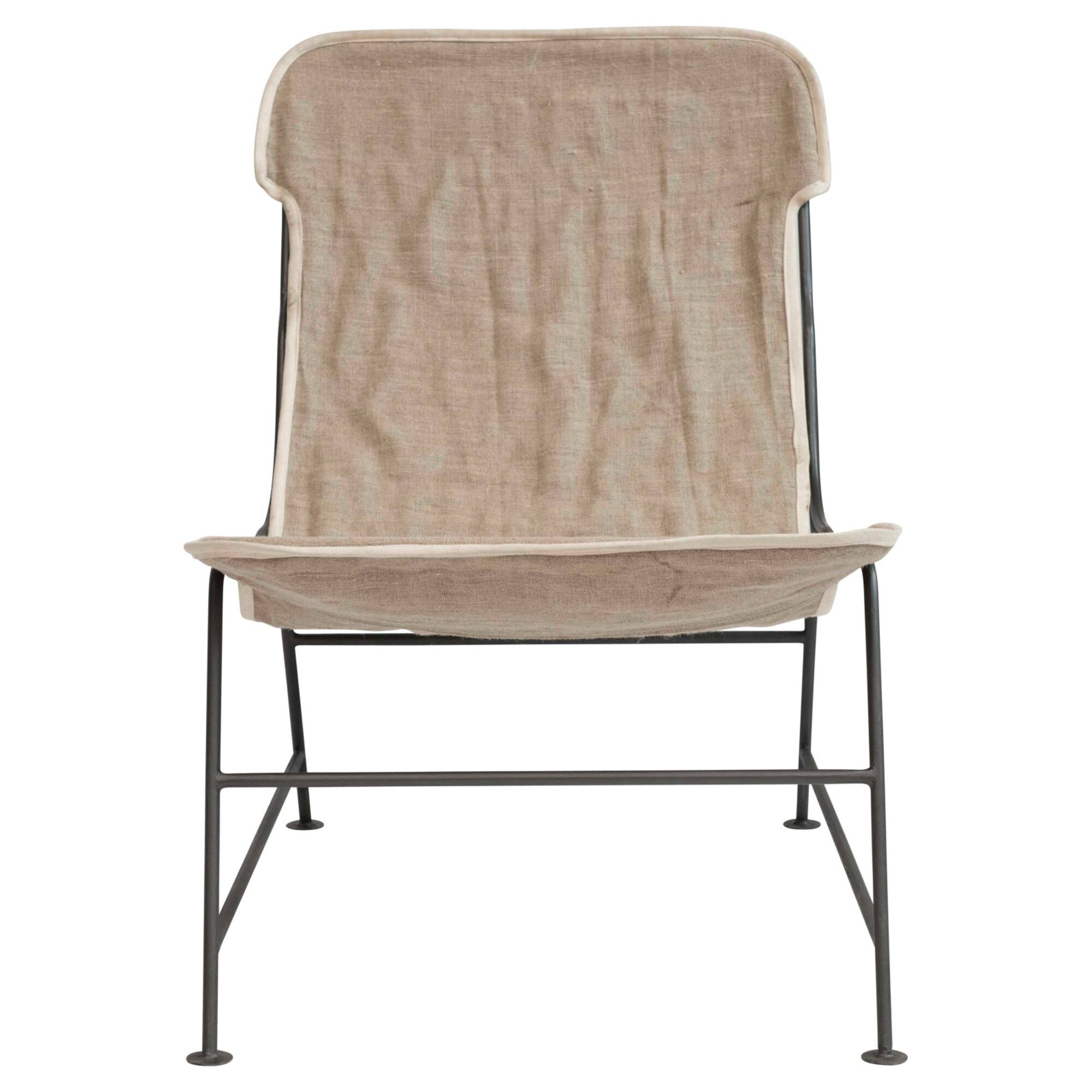 Hello Honey® Reclined Linen Sling Chair with Metal Frame
